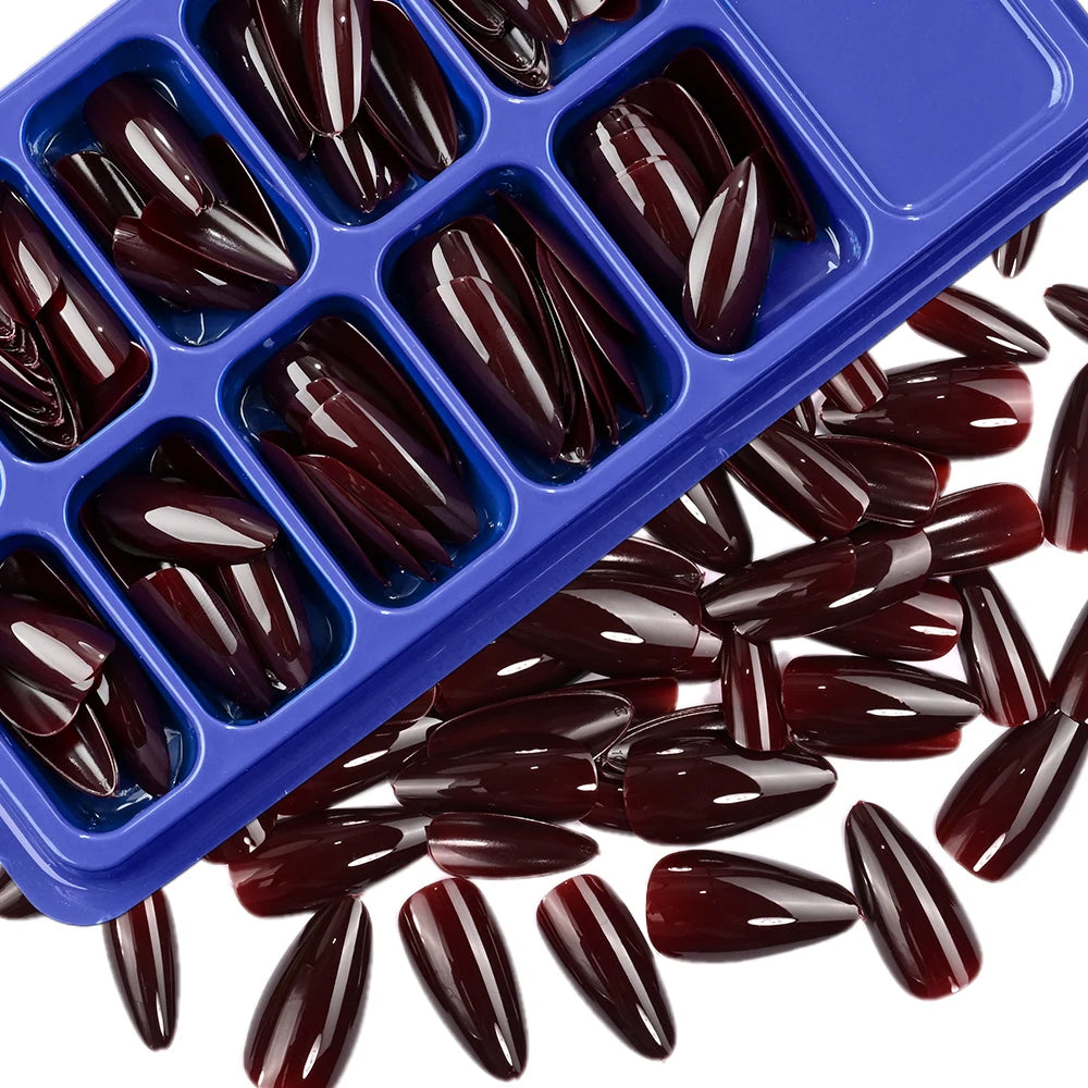 120Pcs Red Short Square Fake Nails Summer Glossy Full Cover Press on Nailtip Acrylic False Fingertip for Women Mother's Day Gift