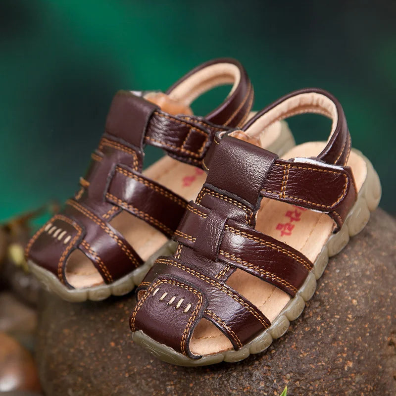 Summer Kids Shoes Boys Beach Sandals for Baby Boys Soft Leather Bottom Non-Slip Closed Toe Children Shoes ÑÐ°Ð½Ð´Ð°Ð»Ð¸ Ð´Ð»Ñ Ð¼Ð°Ð»ÑŒÑ‡Ð¸ÐºÐ°