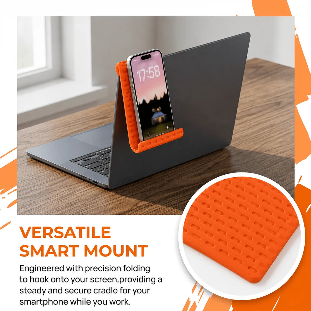 2PCS Foldable Silicone Phone and Tablet Stand, Adjustable Non-Slip Desktop Holder, Portable Device Stand for Home, Office and Travel