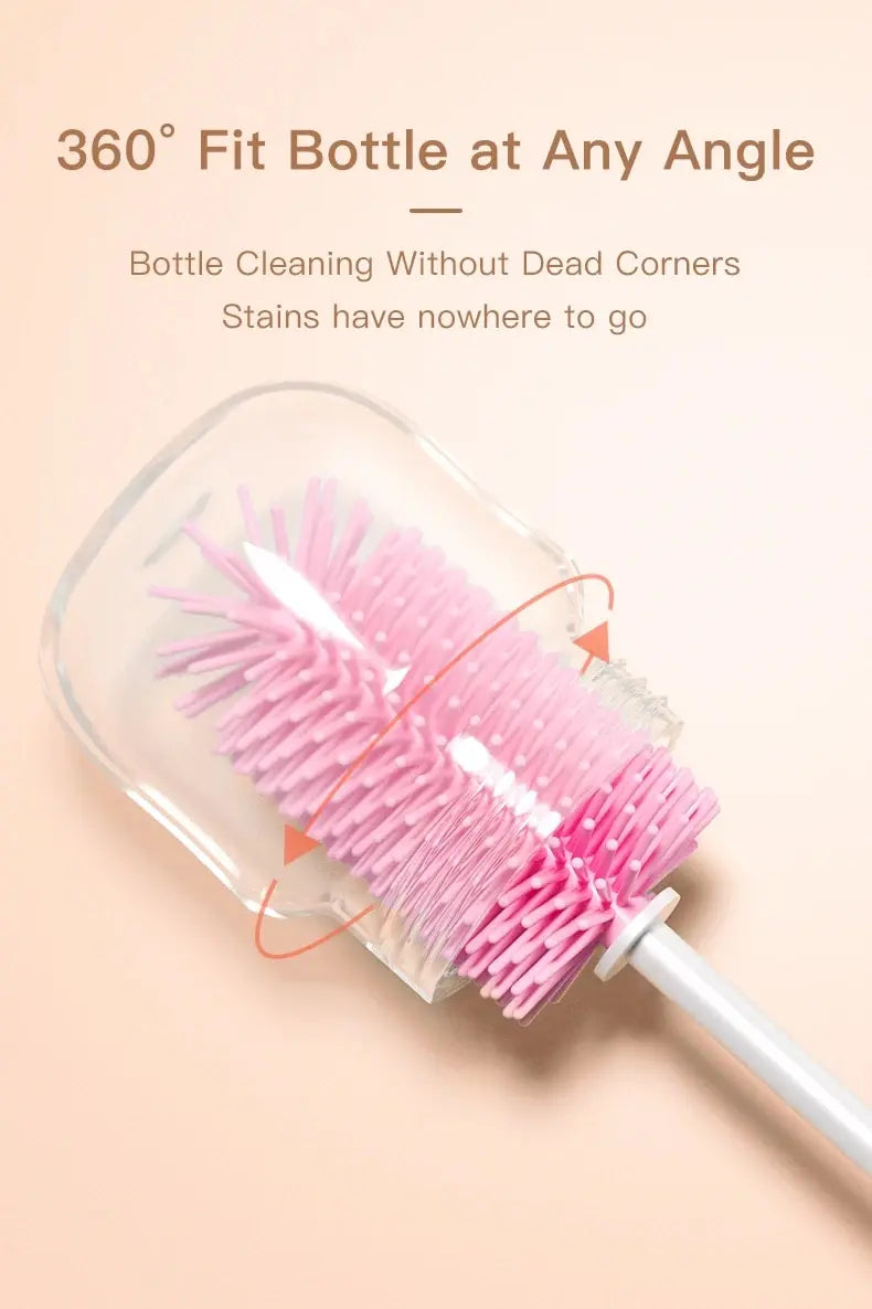 360° Silicone Baby Bottle Cleaning Brush Set 3-in-1 – Bottle, Pacifier & Straw Cleaner