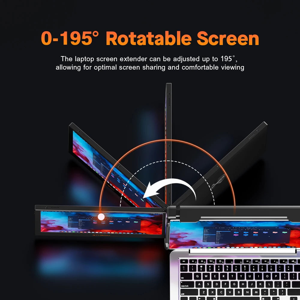 GTMEDIA MATE X 11.6 Inch Portable Monitor 1920*1080 IPS HD Triple Dual Extender Screen Full View Fold For 13.0-17.3 Inch Laptops