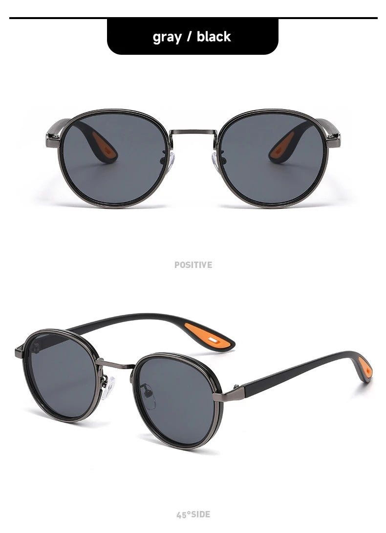 Round Retro Sunglasses Men UV400 Sunnies Women Brand Designer Sun Glasses Alloy Punk Outdoor Eyewear