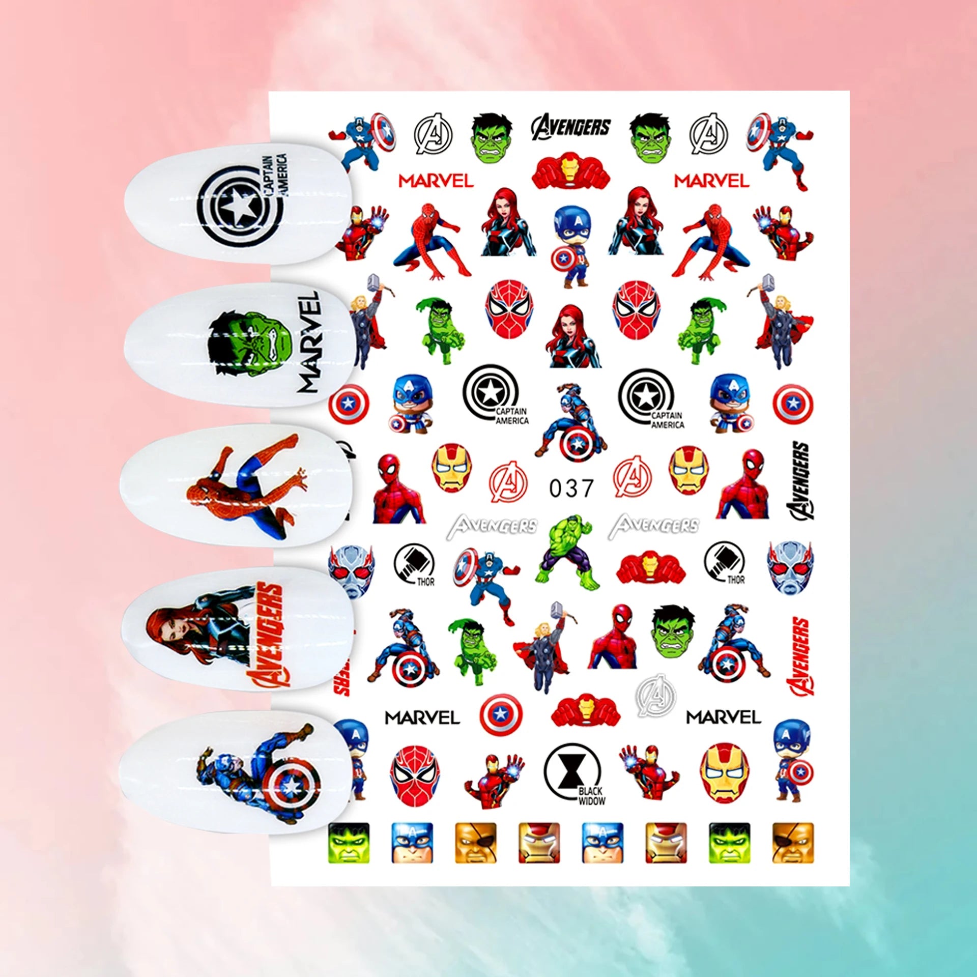Disney Cartoon Adhesive Nail Stickers Nail Decorative Decals Nail Sliders Stitch Mickey 3D Stickers Press on Nails