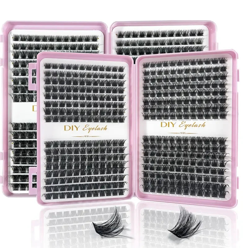 Eyelash Extension Kit - Individual Eyelashes Set, D-Curl, Multiple Lengths, Odorless, Easy to Apply for Home Makeup Books