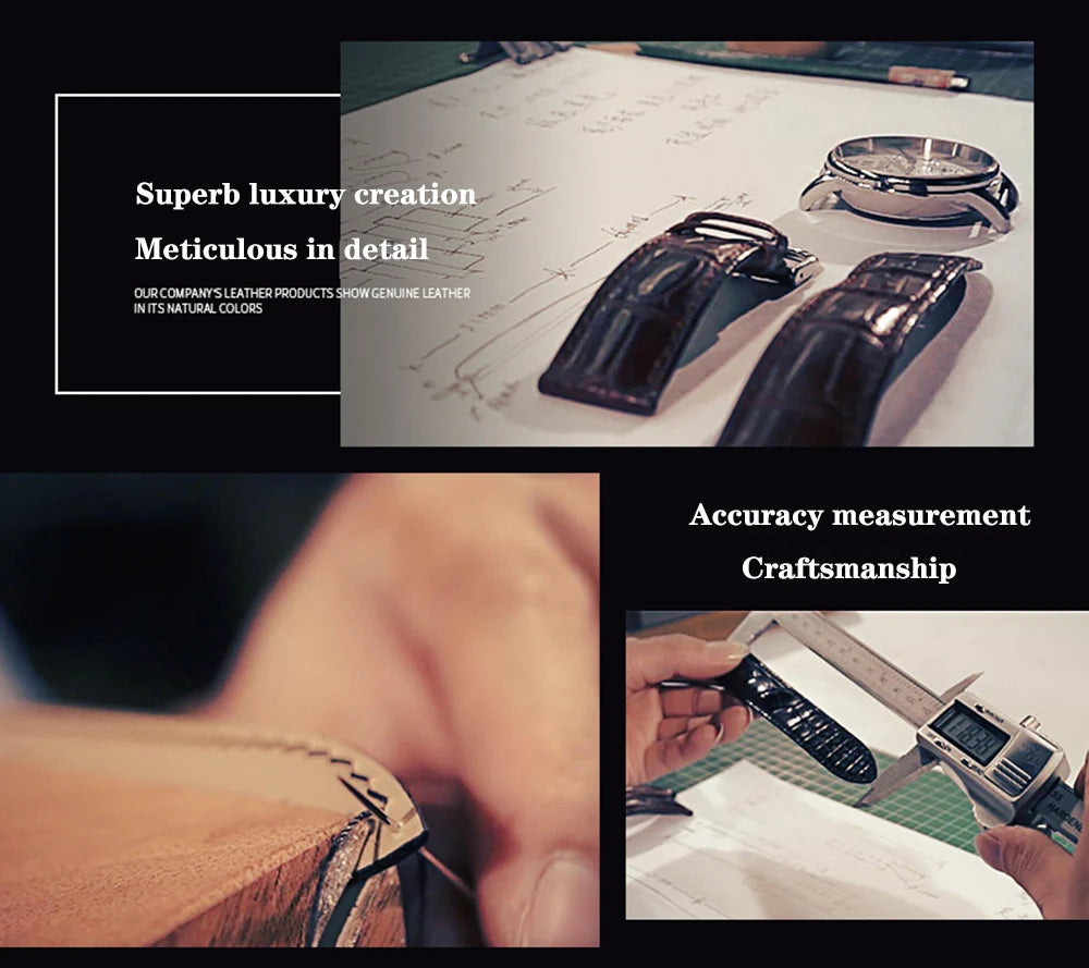 Premium Genuine Leather Watch Band – Multi-Size Wrist Strap