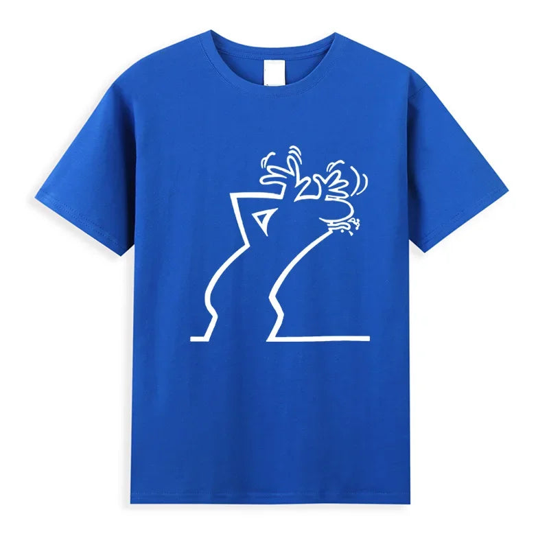 Casual Men's Short Sleeve Round Neck Fashion Cotton Graphic Printed T - Shirts Tops