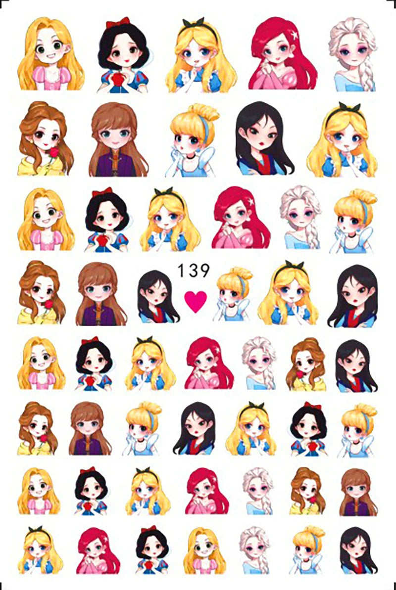 Disney Cartoon Adhesive Nail Stickers Nail Decorative Decals Nail Sliders Stitch Mickey 3D Stickers Press on Nails