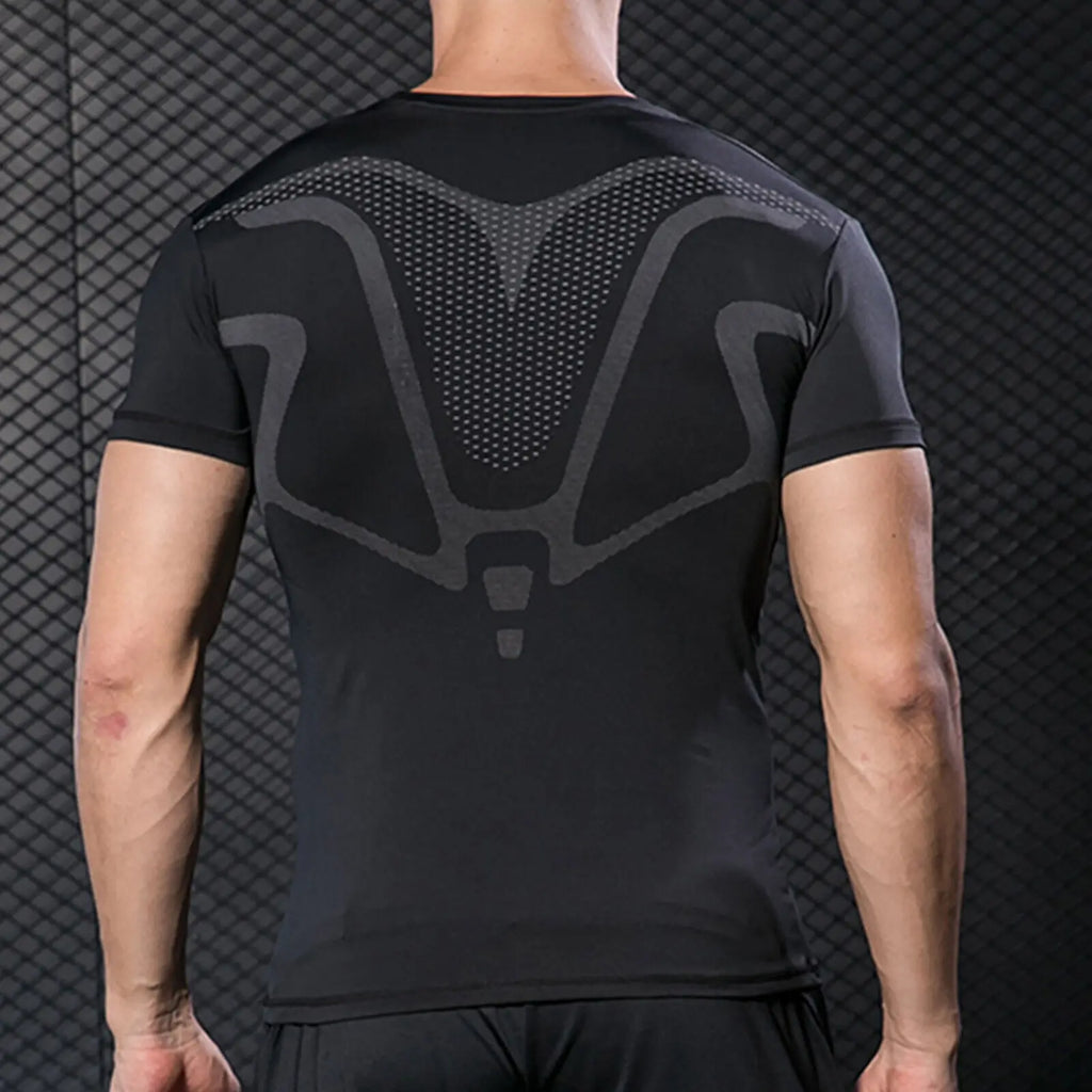 Men's Running Compression Shirts Short Sleeve Sport Gym Tees Fitness Quick Dry Sweatshirt Jogging Tracksuit Athletic Shirt Tops