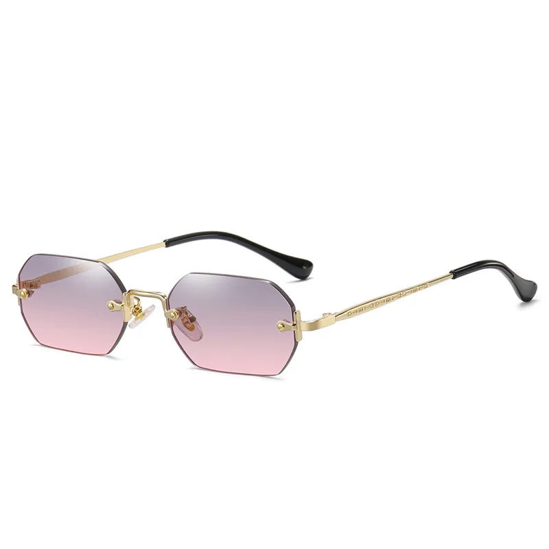 SHAUNA Gothic Rimless Sunglasses Retro Punk Gradient Shades UV400