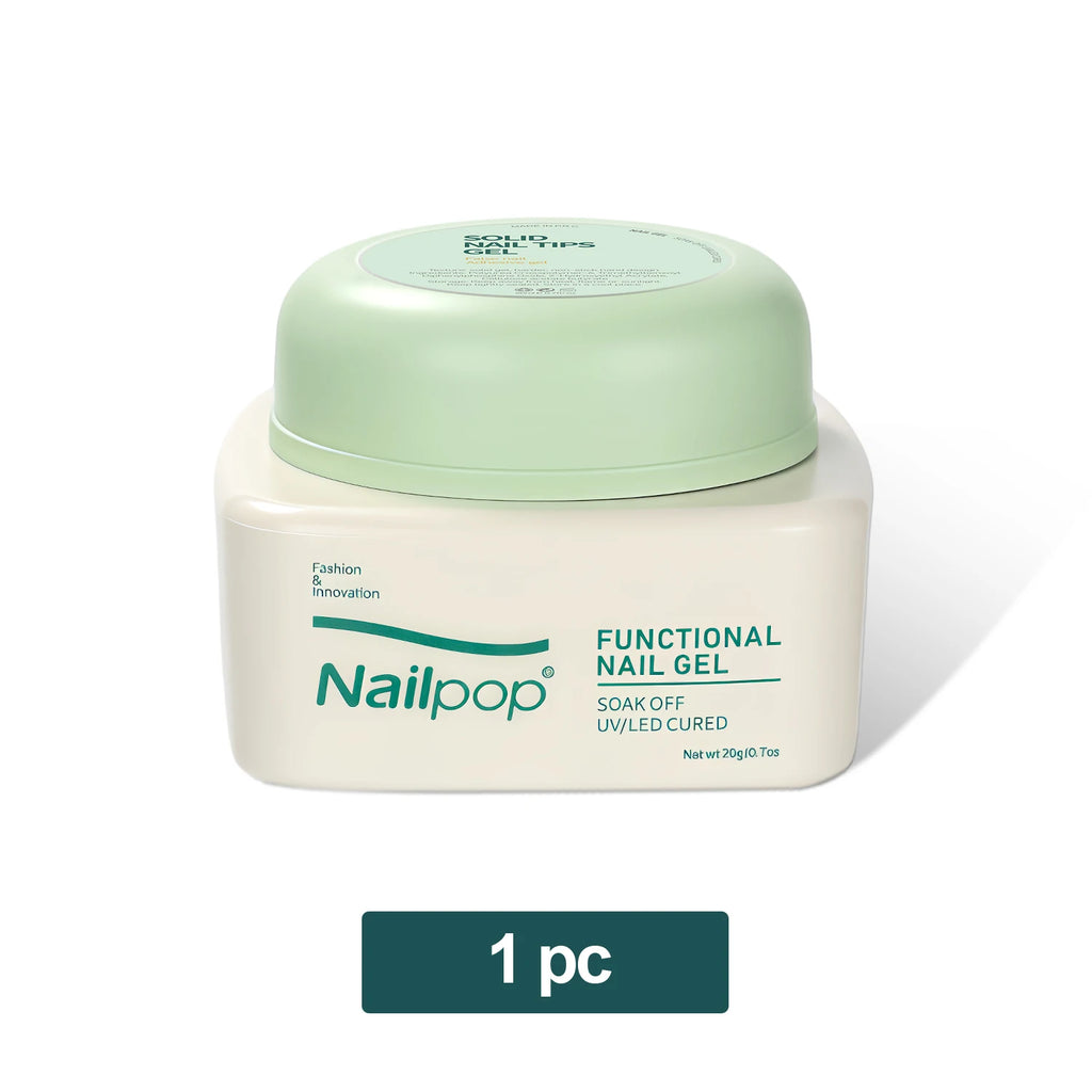 Nailpop Solid Nail Gel Adhesive For Press-On Nails Ultra Strong Adhesion Clear False Nail Gel Soak UV Extension Nail Gel 20g