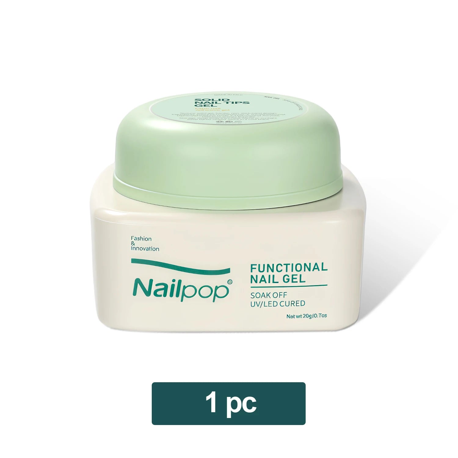 Nailpop Solid Nail Gel Adhesive For Press-On Nails Ultra Strong Adhesion Clear False Nail Gel Soak UV Extension Nail Gel 20g