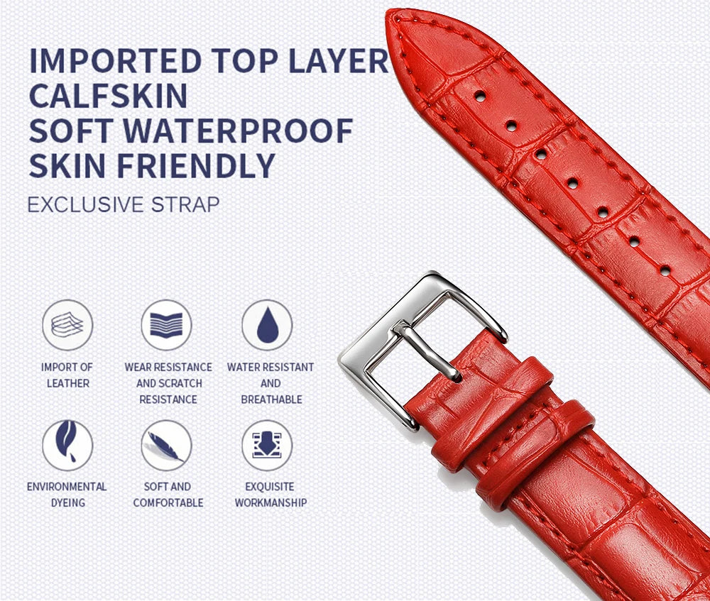 Premium Genuine Leather Watch Band – Multi-Size Wrist Strap