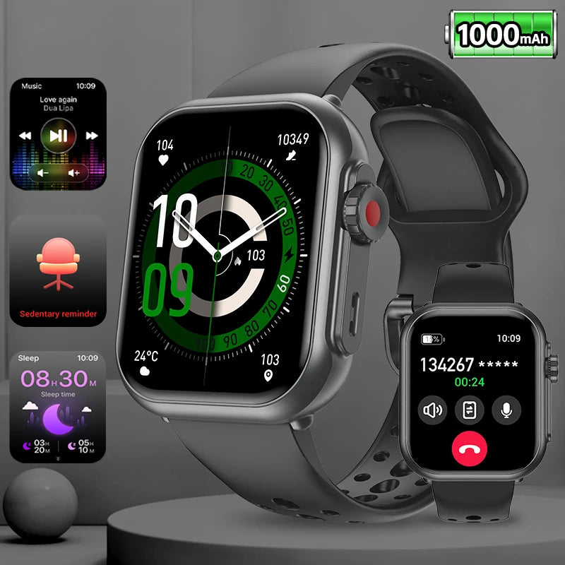 LIGE New 1000mAh Big Battery Smart Watch Full Touch Bluetooth Call Men's Watches 100+ Sports Mode Heart Rate Monitor Smartwatch