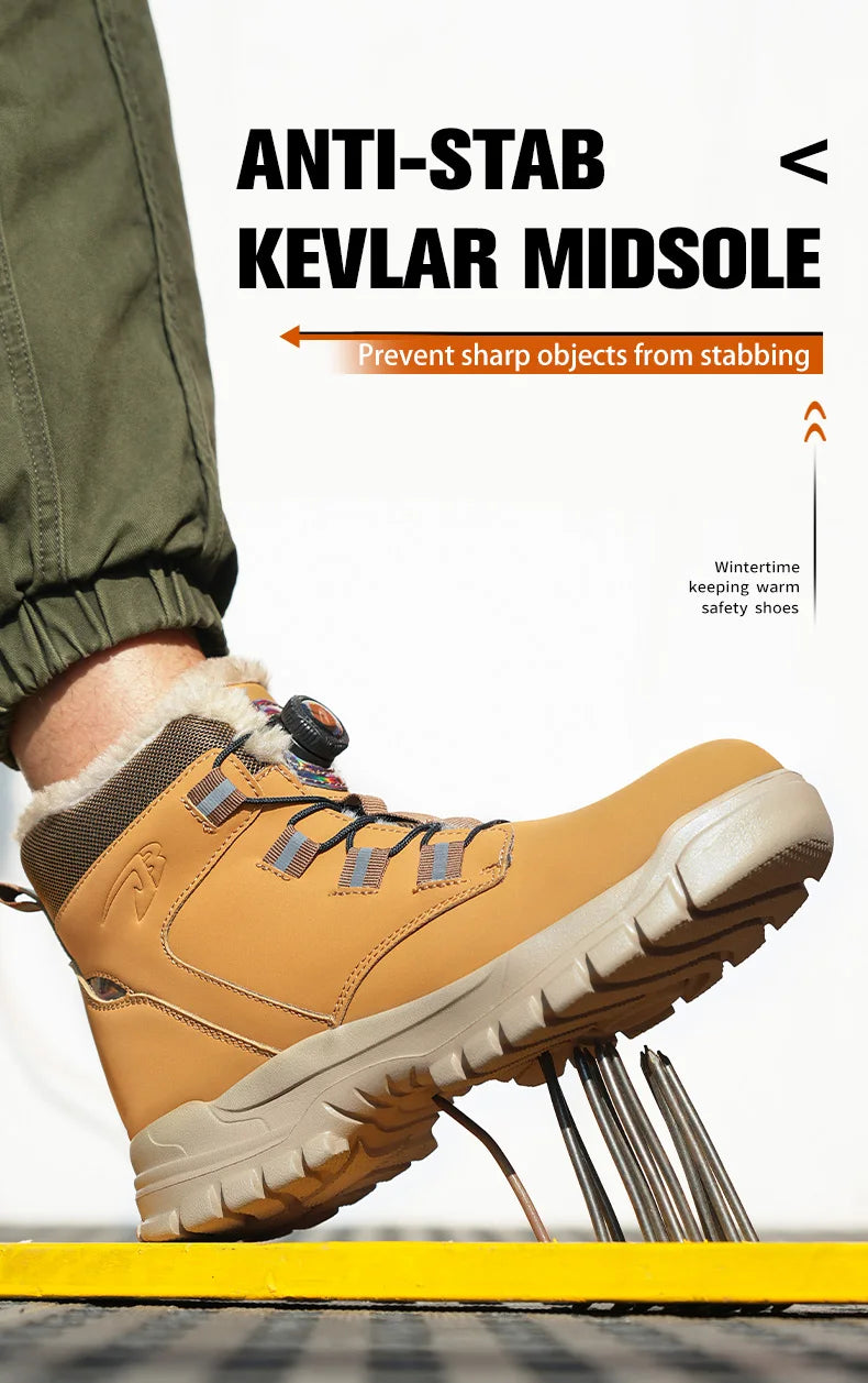 comfortable safety shoes for men high waterproof work shoes non-slip safety boots rubber outsole working sneakers with metal toe