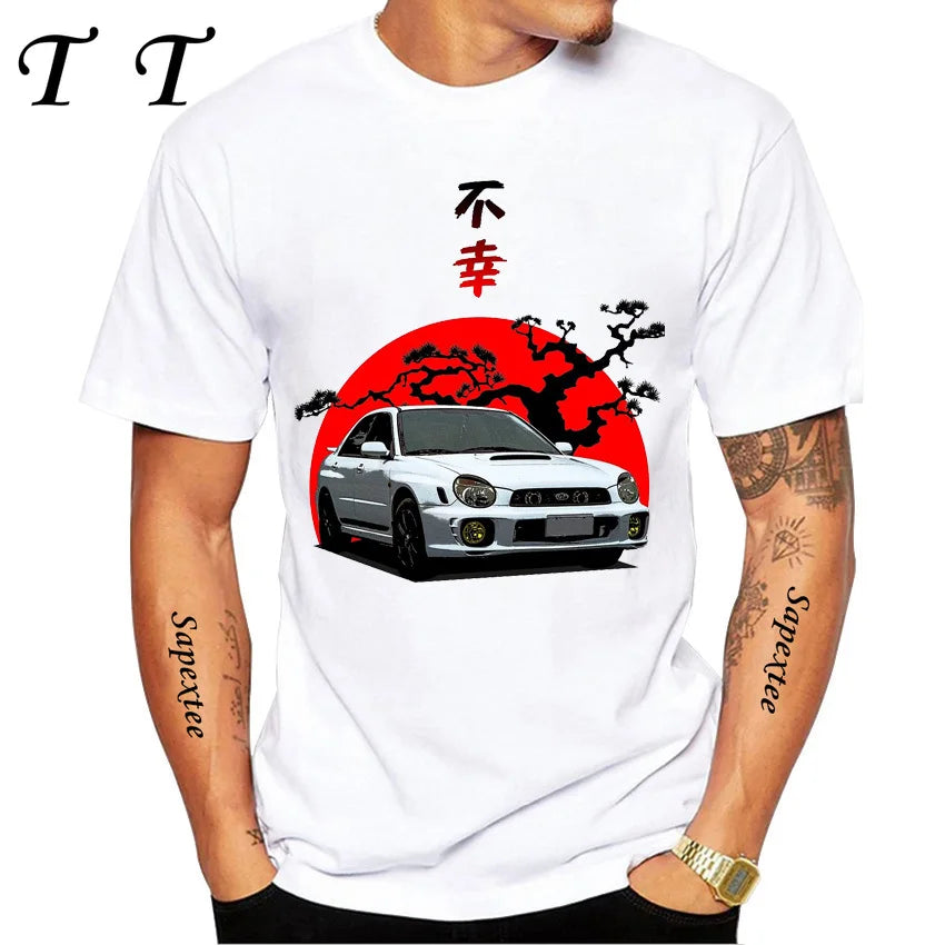 JDM Subie Impreza WRX Bugeye 2000 T-Shirt New Summer Men's Short Sleeve Funny Car Design Sport White Casual Boy Tee shirt Tops
