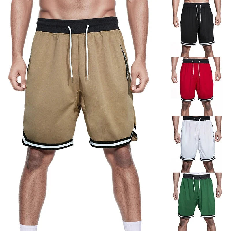 Men's Summer Loose Fit American Style Basketball Shorts - Thin Mesh, Quick - Dry for Sports Running and Casual Wear