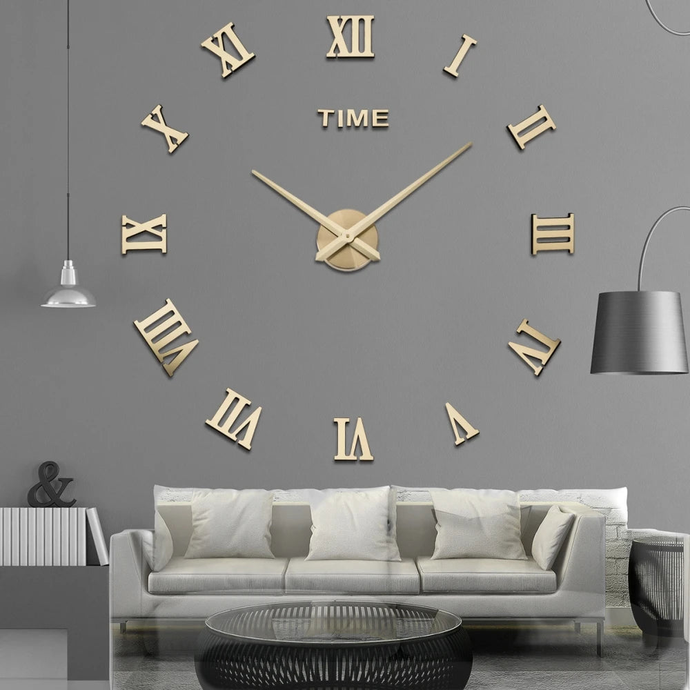 New Modern Design Large Wall Clock 3D DIY Quartz Clocks Fashion Watches Acrylic Mirror Stickers Living Room Home Decor Horloge