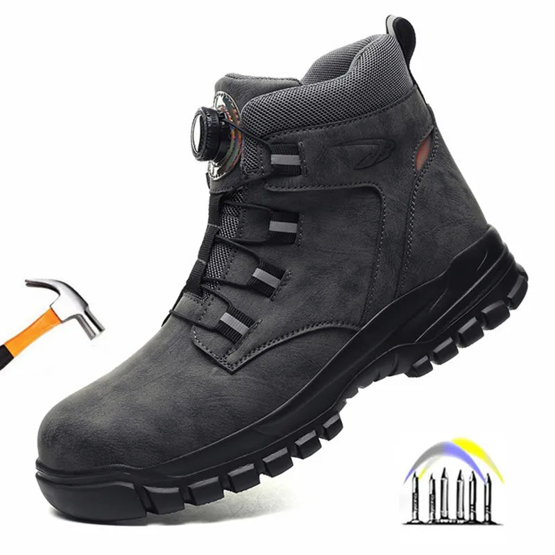 comfortable safety shoes for men high waterproof work shoes non-slip safety boots rubber outsole working sneakers with metal toe