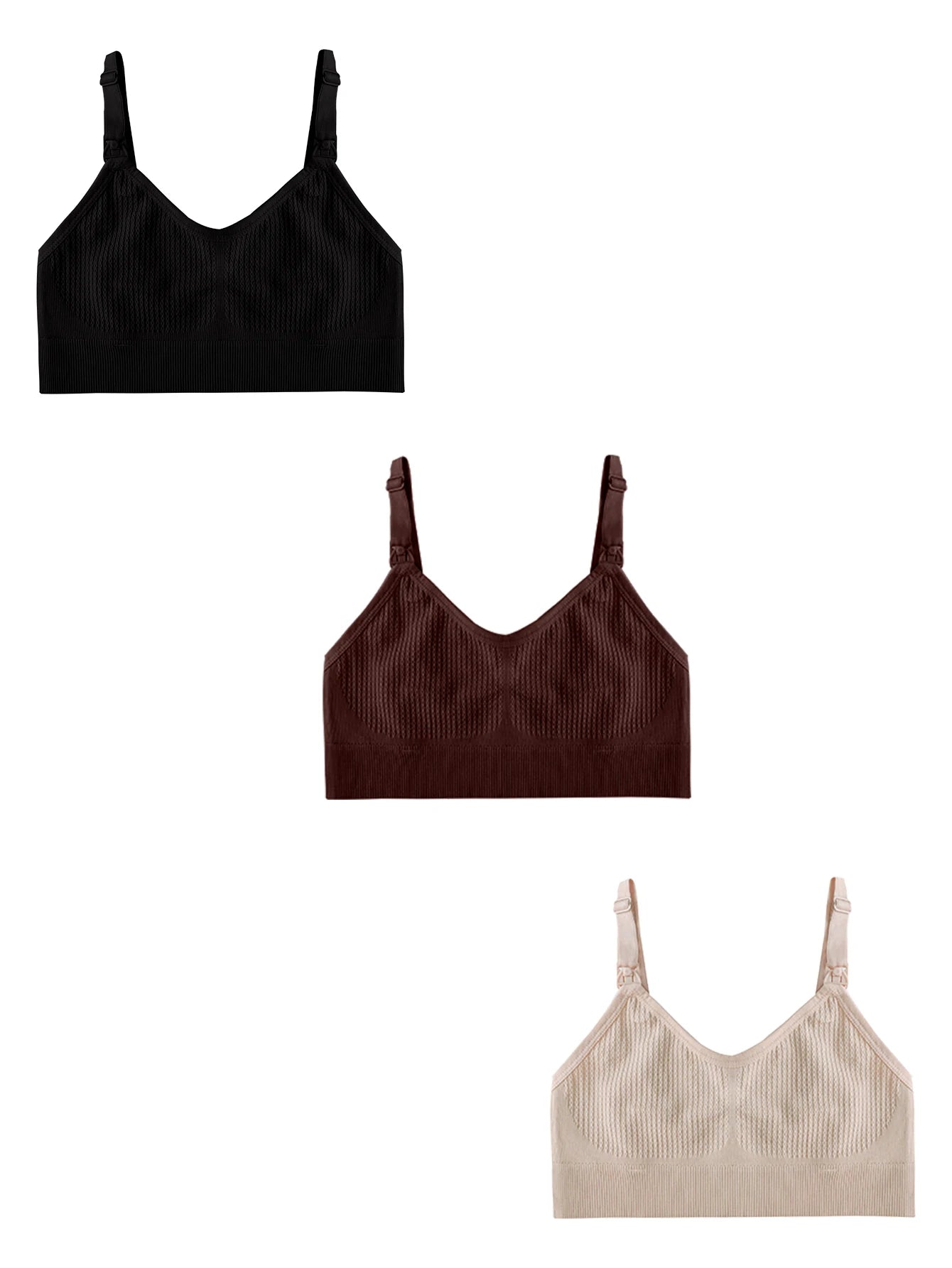 Women's Nursing Bra Set of 3 – Wire-Free Anti-Sag Comfortable Breastfeeding Underwear