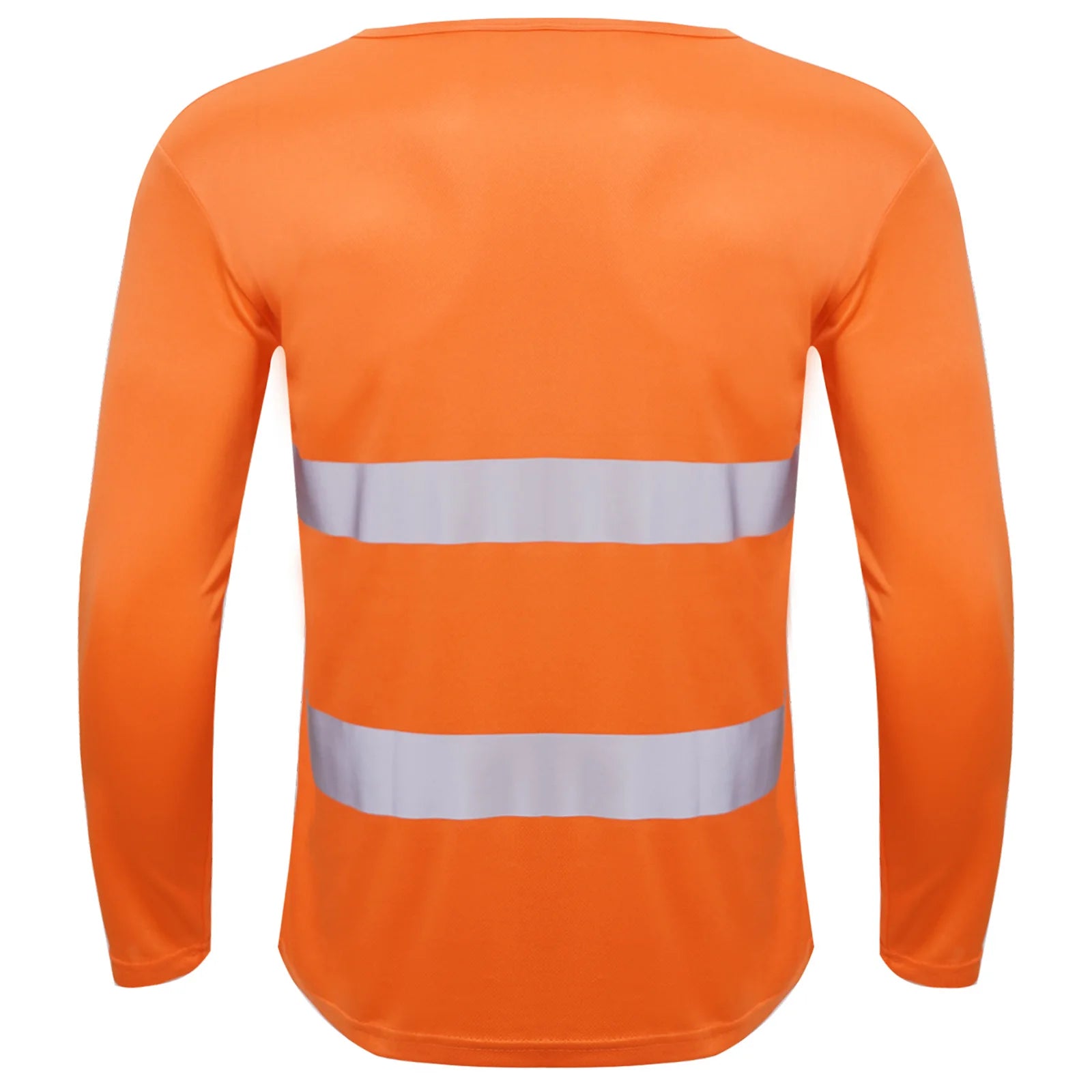 Mens T-shirt Moisture-Wicking Long Sleeves Reflective Safety Top for Volunteer Activities Social Service Cycling Workout Running