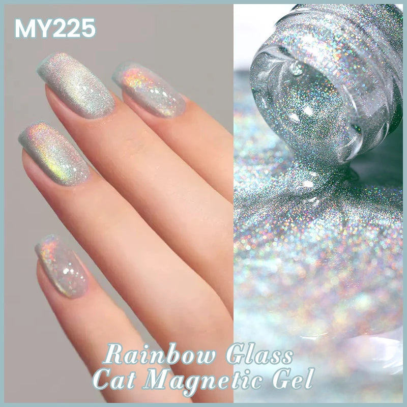 BORN PRETTY Super Holos Cat Magnetic Nail Gel Polish for Nails 10ml Soak Off Holographics Laser Gel Polish Auroras Glimmer Nails