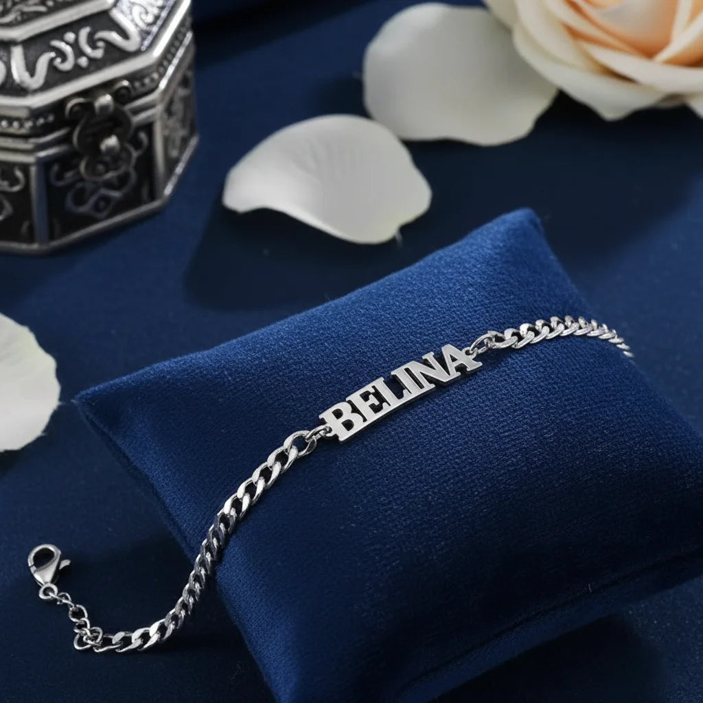 Custom Name Charm Bracelet for Women Personalized Stainless Steel 5mm Cuban Bracelet Jewelry Accessories Boyfriend Couple Gift