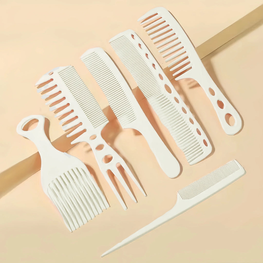 6pcs New Styling Hairdressing Men Women Beauty Salon Hair Hairdressing Black Brush Combs Hairbrush