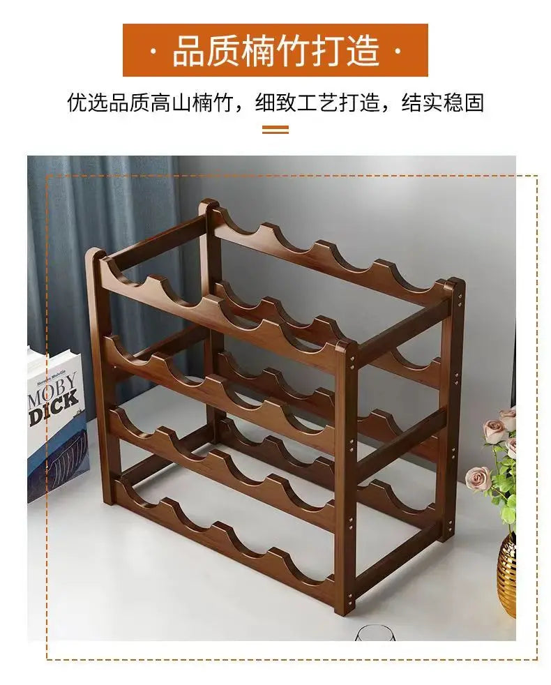 Red WineRack Decoration Household Grid Wine Display Rack Table Creative WineBottle rack Simple wine Cabinet Assemble StorageRack