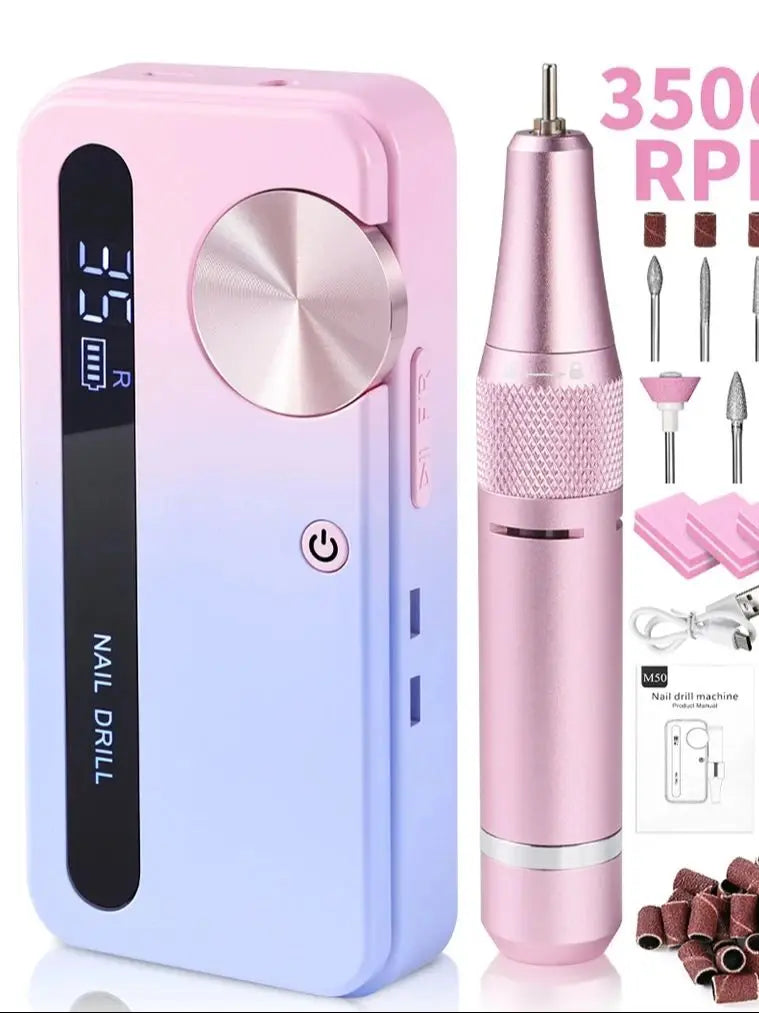 35000RPM Electric Nail Polisher - Professional Gel Nails Care, Rechargeable Portable Nail File Manicure Tool