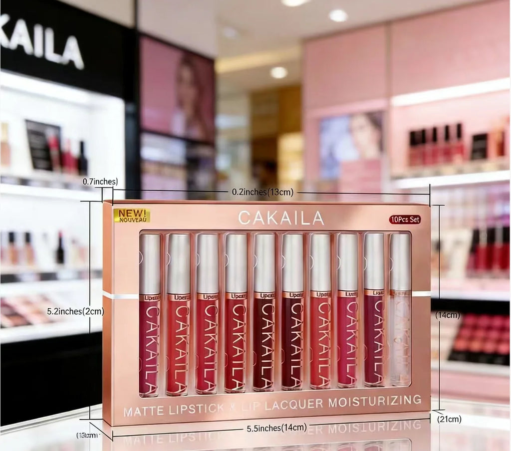 Matte Liquid Lipstick & Lip Oil Set – 10pc Waterproof Velvet Lip Gloss