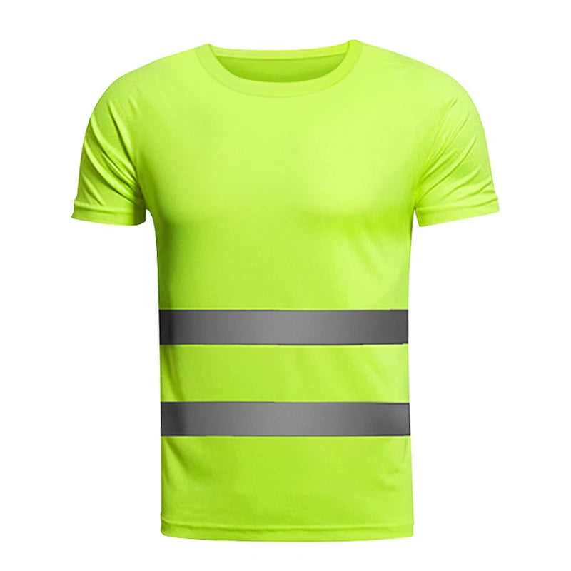 Custom LOGO T-Shirt Safety Vest for Men Work Vest Fluorescent Yellow Workwear Vest Construction Workwear T-Shirt