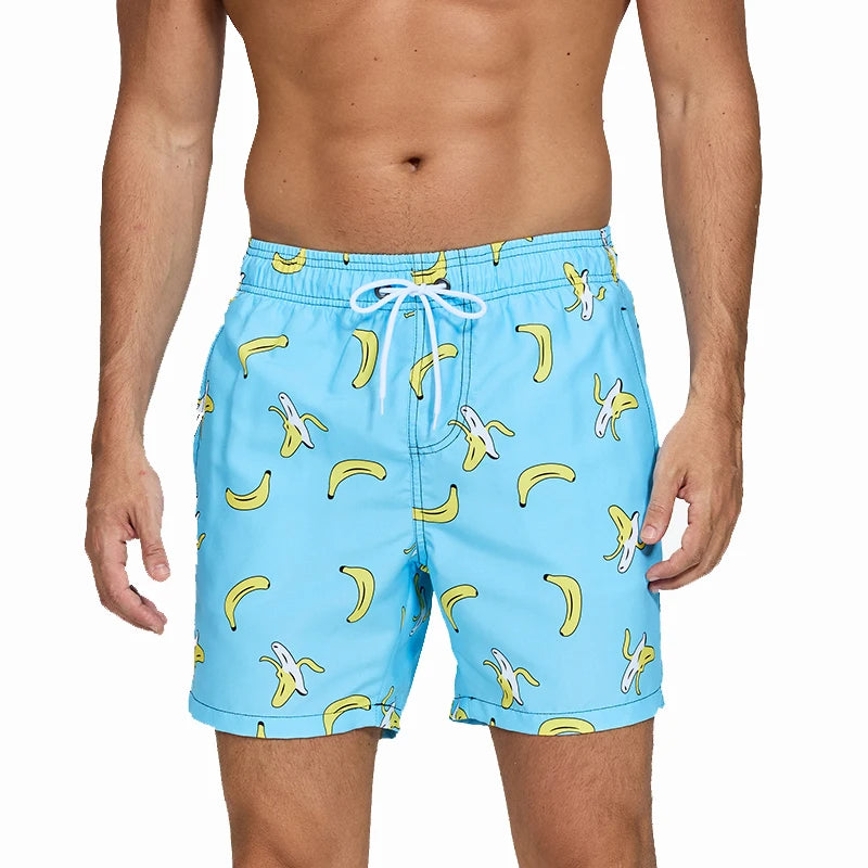 DATIFER Men's Beach Print Shorts – Summer Surfing Swimwear