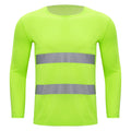 Mens T-shirt Moisture-Wicking Long Sleeves Reflective Safety Top for Volunteer Activities Social Service Cycling Workout Running