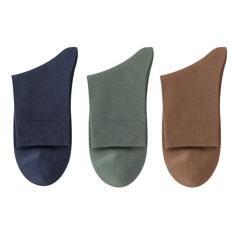 3pairs Men's Odor-Resistant and Sweat-Absorbing Mid-Calf Socks Fashion High Quality Breathable Ankle Sock Solid Color Sports Sox