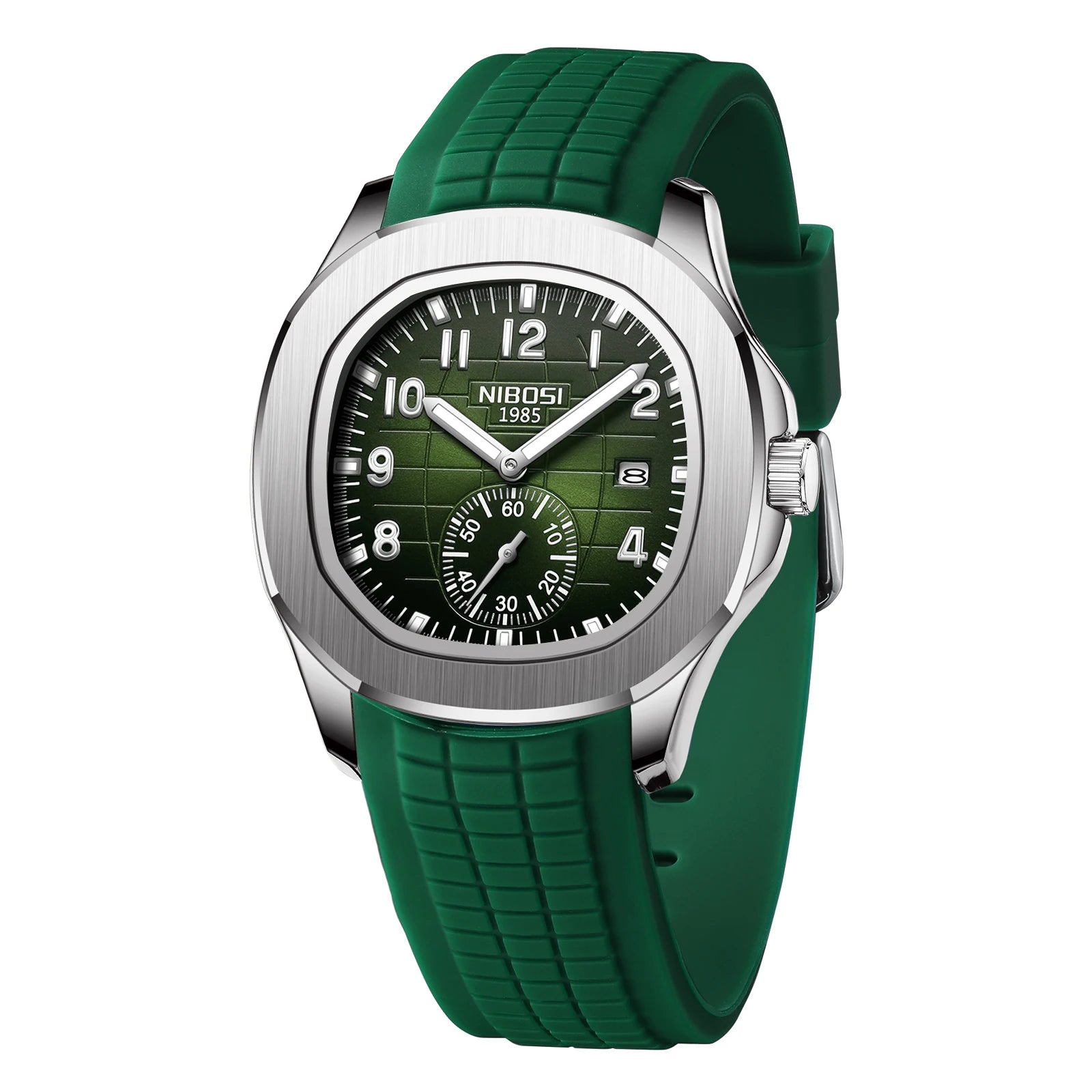 NIBOSI Mens Watches Analog Military Watch with Calendar Black Silicone Strap Waterproof Men’s Wrist Watches Minimalist Designer