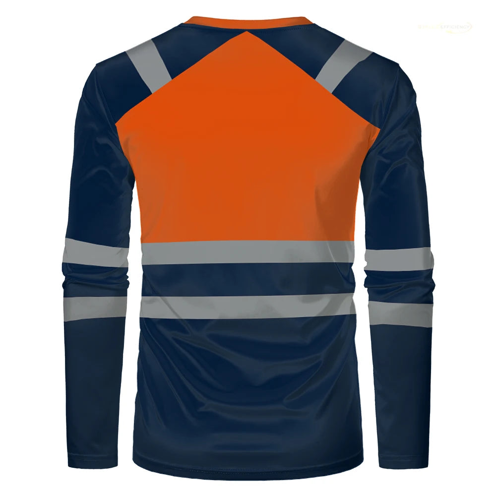 Autumn New High Quality Men's Safety Work Clothing Quick Drying Breathable Work Tops Sweat Wicking Comfort Oversized T Shirt