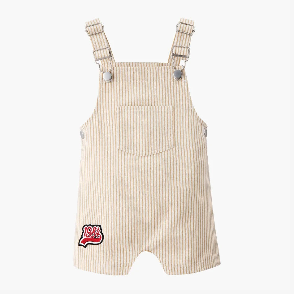 Family Matching Pinstripe Denim Patch Outfits – Baby Girl, Boys & Kids Clothing Set