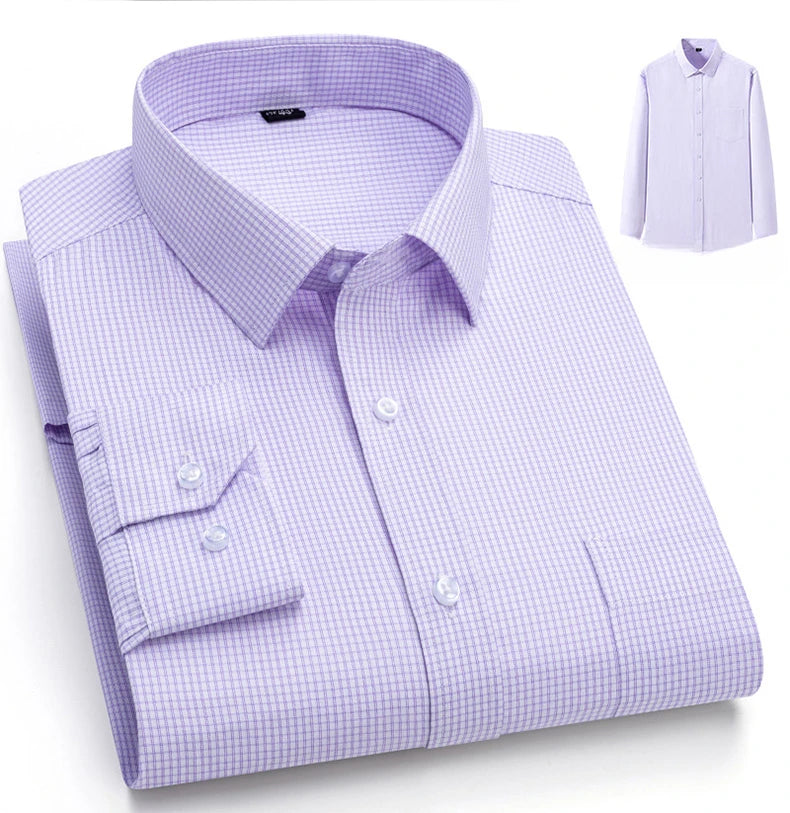 New in shirt elegant 40%cotton long-sleeve shirts for men slim fit Casual plain shirt plaid designer tops houndstooth clothes