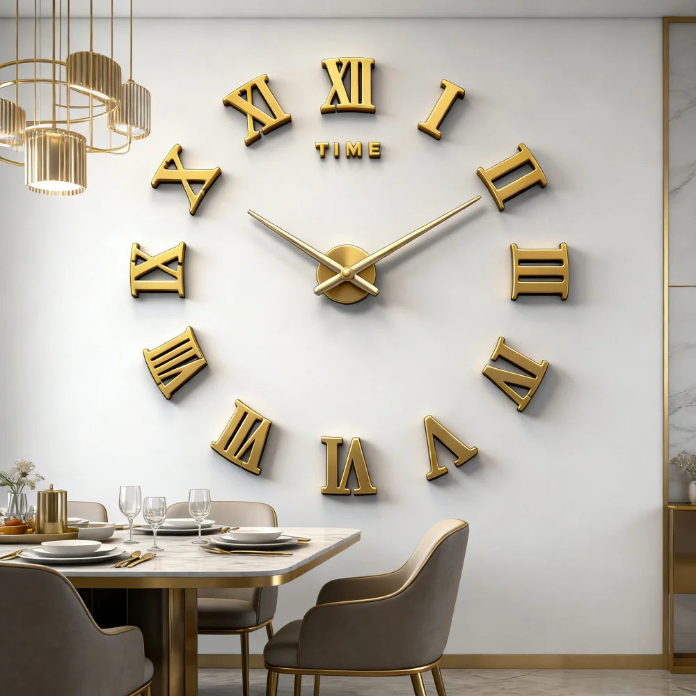 New Modern Design Large Wall Clock 3D DIY Quartz Clocks Fashion Watches Acrylic Mirror Stickers Living Room Home Decor Horloge