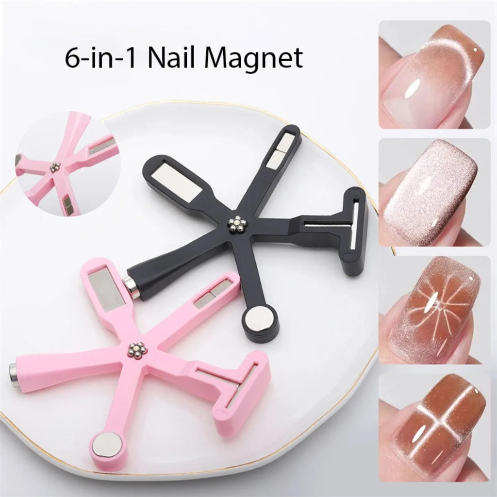 6-IN-1 Strong Magnetic Stick for Cat Magnet Polish Nail Magnet Tool Magnet Pen Nails Art Design Glitter Effect Manicure Tools