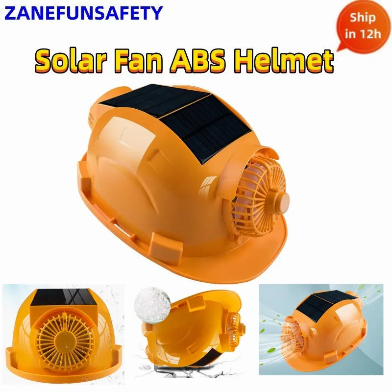 Solar Fan Helmet With Powerful Fan Big Straw Hat Cloth Hat Solar Panel 6000mAh Rechargeable Lithium Battery LED Headlight Helmet