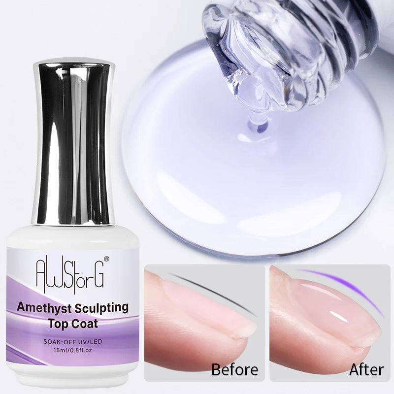 AWStorG 15ML Nail Tips Glue Gel For Falses Nail Tips Fast Extension 3 IN 1 Function Nails Art Transparent Gel Polish Soak Off UV