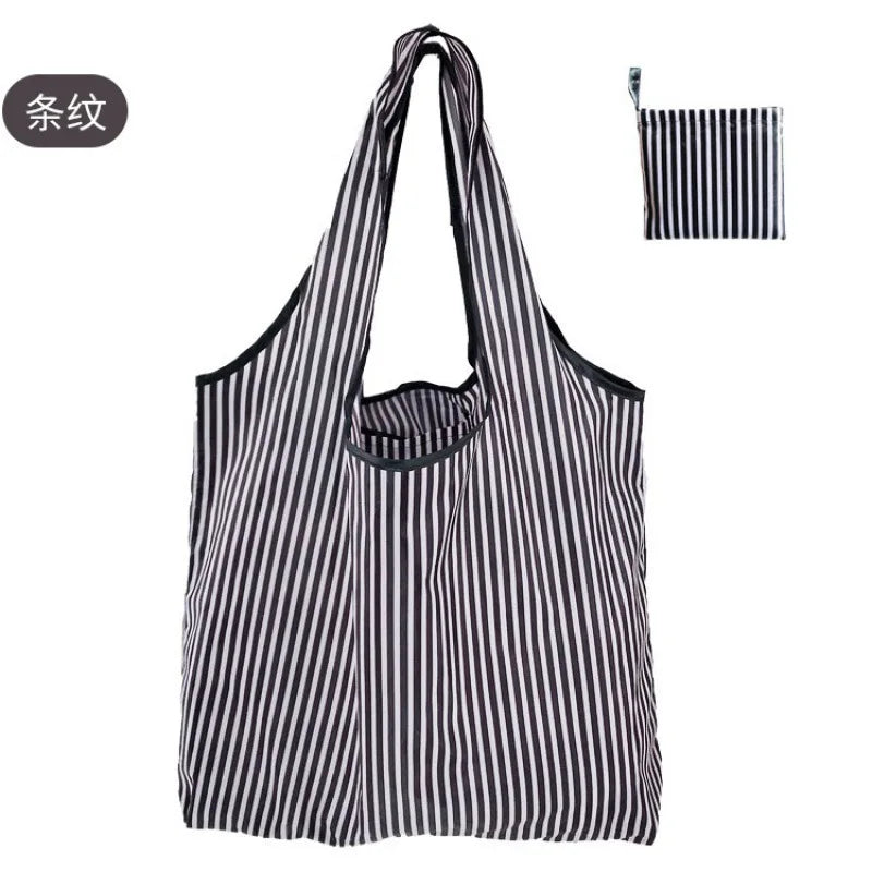 Large Reusable Shopping Bag for Women Shopper Tote Folding Bag Eco-Friendly Reusable Foldable Grocery Case Handbags Storage Bags