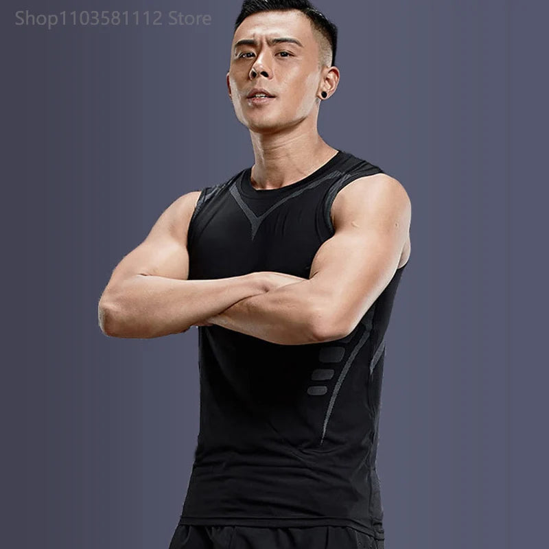 Men's Running Compression Shirts Short Sleeve Sport Gym Tees Fitness Quick Dry Sweatshirt Jogging Tracksuit Athletic Shirt Tops