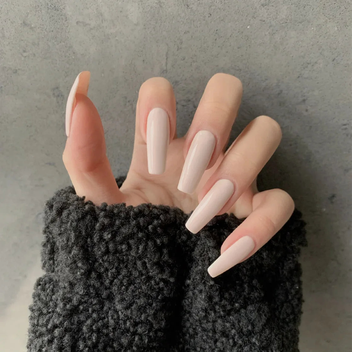 Nail Art Fake Nails Artificial Square Head Press on Acrylic Nail Tips Seamless Removable False Nails Ballerina Press on Nails