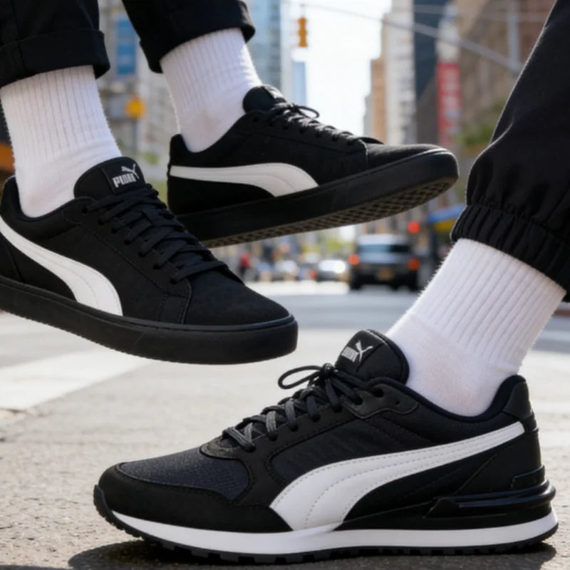 Puma Mid Top Casual Shoes Breathable Lightweight Anti Slip Comfort Walking Sneakers 399666-01