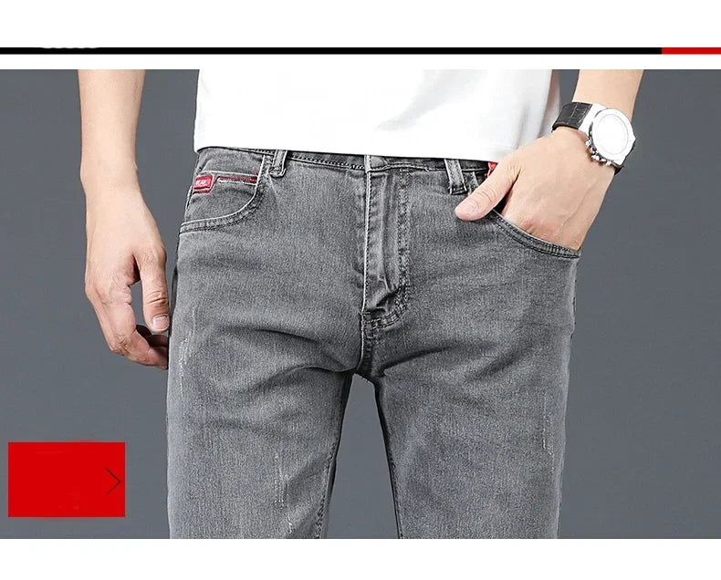 Men's Cotton Business Casual Skinny Jeans – 2025 Style