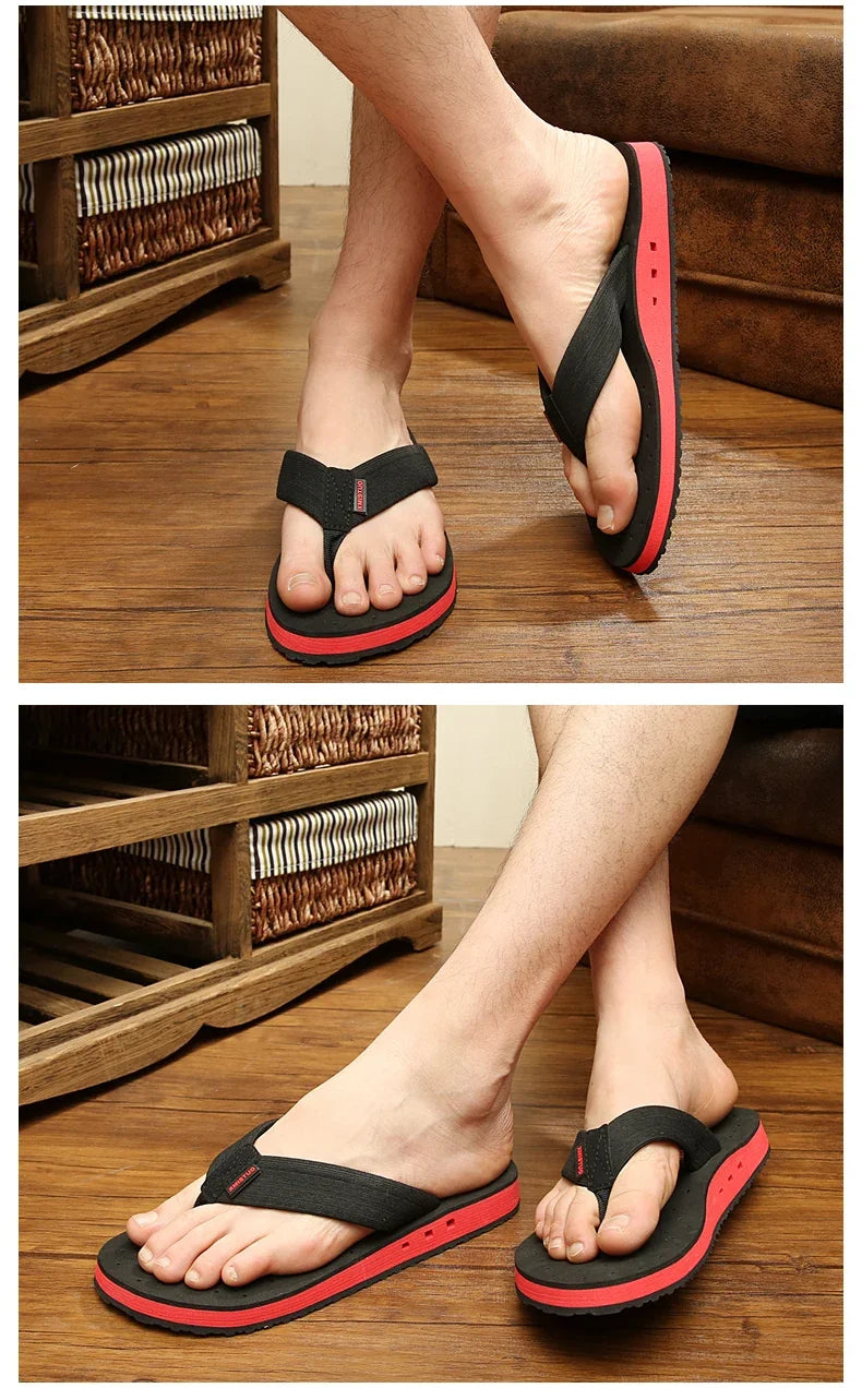 High quality Big Size Hot Sale Flip Flops Men Summer Beach Slippers Men Fashion Brand Breathable Casual Men Slippers Black Blue