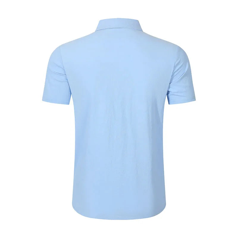 Men's Linen Blend Short Sleeve Button Down Shirt Casual Beach Tops with Chest Pocket Breathable Lightweight Summer Shirts forMen