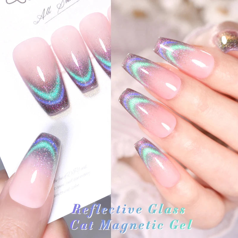 BORN PRETTY Super Holos Cat Magnetic Nail Gel Polish for Nails 10ml Soak Off Holographics Laser Gel Polish Auroras Glimmer Nails